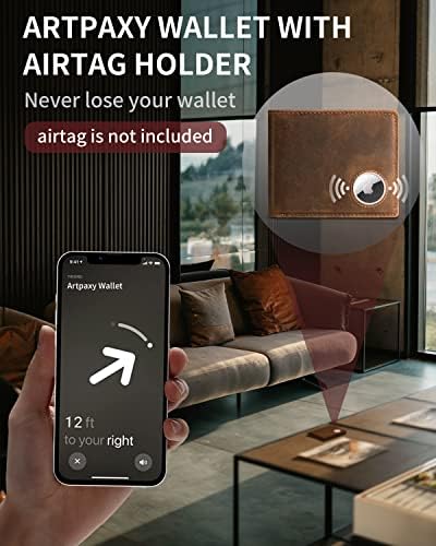 AirTag Pénztárca - Bifold Valódi Bőr RFID-Blokkoló Férfi Pénztárca AirTag Jogosultja 2 ID Windows 12 Kártyák