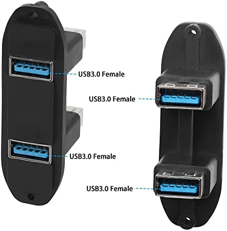 QIANRENON Dual USB 3.0 Panel Csatlakozó Adapter 2 USB3 Port.0 Női Panel szerelő Csatlakozó Extender Tartályba,