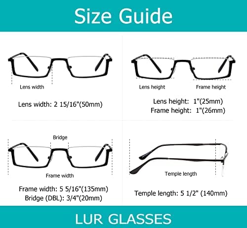 Földhasználati jogok 3 darab Fél-Fém felni Olvasó Szemüveg + 3 darab Semi-keret nélküli Szemüvege(Összesen