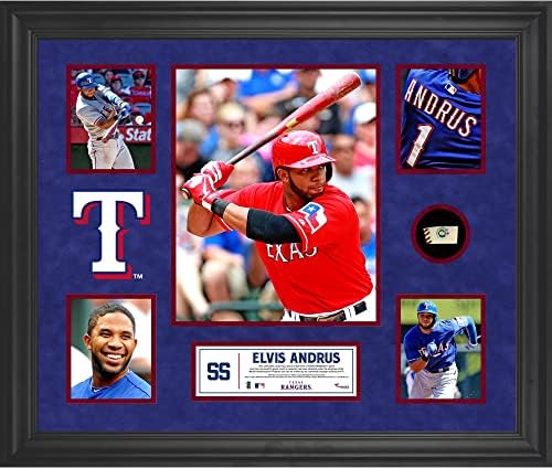 Elvis Andrus Texas Rangers Keretes 5-Fotó Kollázs Darab Játék-Labda - MLB Játékos Plakkok, valamint Kollázsok