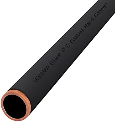 Visiaro Fekete PVC Bevont Kemény Réz Cső, 1mtr, Külső Átm 3/4 inch, Falvastagság 10 swg, 1,5 mm-es PVC