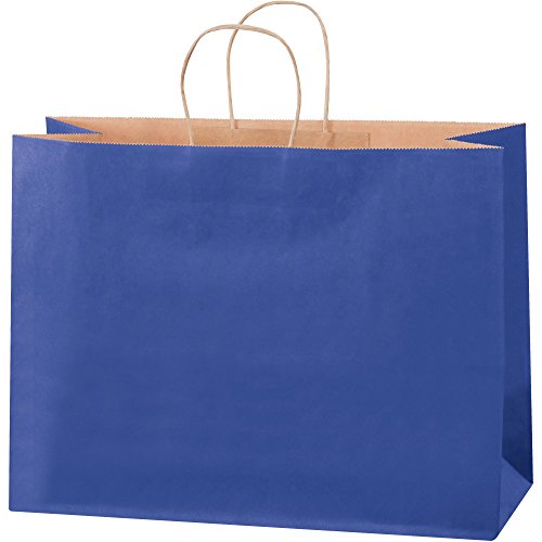 Top Pack szállítási Színezett Bevásárló Táska, 16 x 6 x 12, Felvonulás, Kék (Csomag 250)