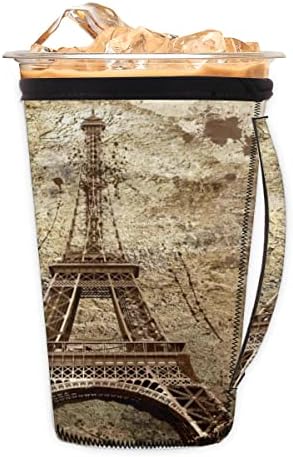 Retro Eiffel-Torony Párizs Újrafelhasználható Jeges Kávé Ujj fogantyúval Neoprén Kupa-a Hüvely, A Szóda,