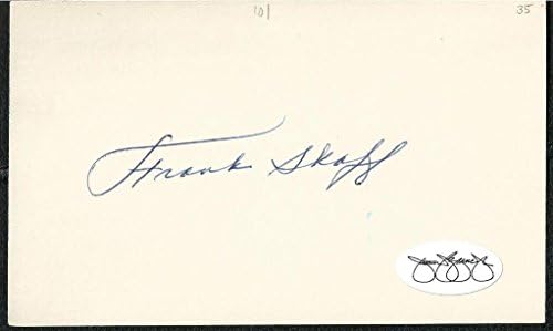 1966 Tigrisek Mgr Frank Skeff (d.88) Aláírt egy Autogramot 3x5 Index Kártya SZÖVETSÉG SOA N13 - MLB Vágott