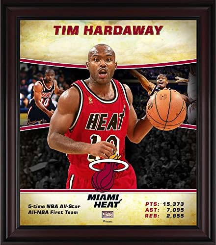 Tim Hardaway Miami Heat Keretes 15 x 17 Keményfa Klasszikusok Játékos Kollázs - NBA Játékos Plakkok, valamint
