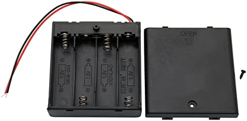 Raogoodcx 6V AA Akkumulátor Tartót Csomag ，4X 1,5 V AA Elem Birtokos Esetben a Drót Vezet majd BE/Ki Kapcsolót