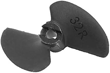 X-mosás ragályos 32 mm x 40mm Nylon 2-Vane Soros RC Hajó Kellék Propeller 3.17 mm Lyuk, Fekete(32 mm x