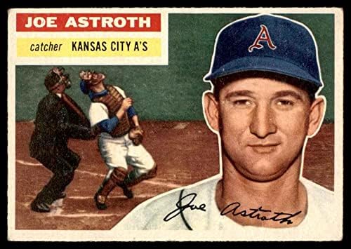 1956 Topps 106 GRY Joe Astroth Kansas City Atlétika (Baseball Kártya) (Szürke Vissza) VG Atlétika