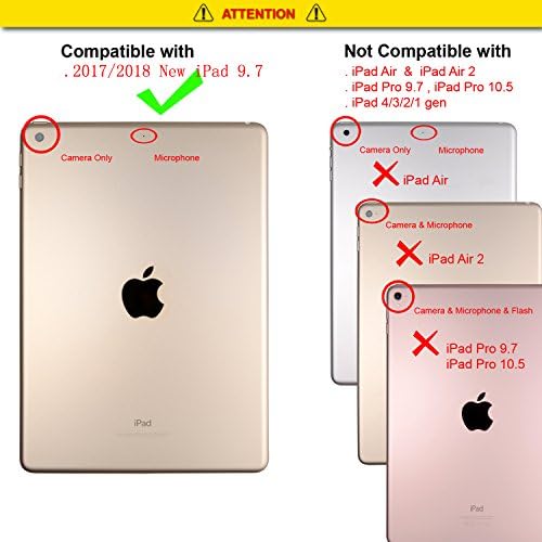 Thankscase Esetben Kompatibilis iPad 9,7 hüvelykes 2018/2017, Ultra Vékony, Könnyű Eset Bőr Fedél Automatikus