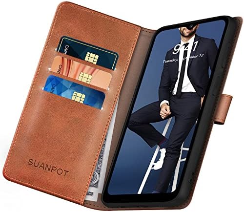 SUANPOT Samsung Galaxy A03S Tárca esetben 【RFID-Blokkoló】 Hitelkártya Birtokos, Folio Flip Book PU Bőr