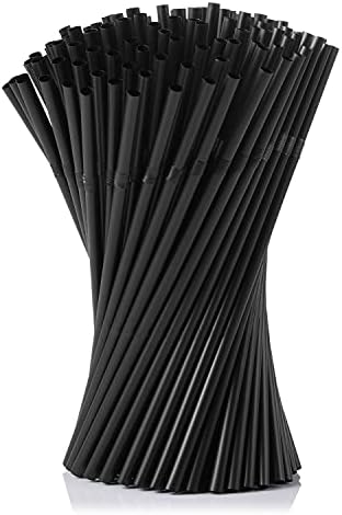 Lekoch 8.3 colos Fekete Növényi Alapú Rugalmas Szívószállal Inni,Egyedi Csomag Eldobható Alternatív Műanyag