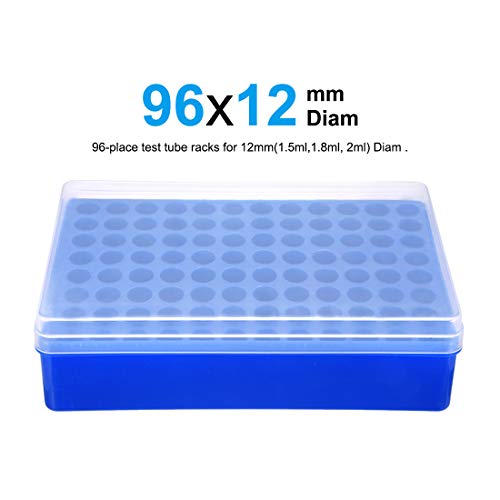 uxcell Cső Állvány Polipropilén 96-Hát Kék 1,5 ml-es, 1.8 ml, 2ml