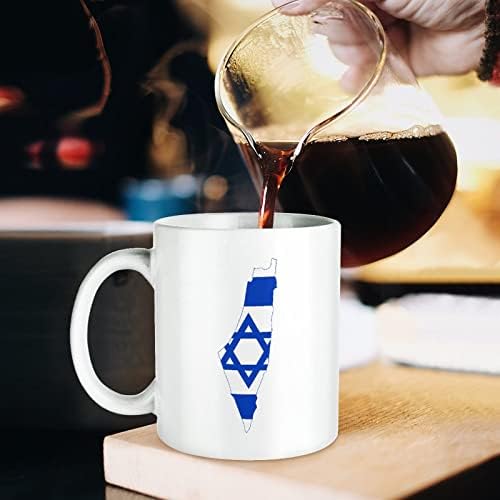 Zászló Térkép Izrael Kerámia Bögre, Fehér Bögre Kávé Minta Nyomtatott Tea Csésze Fogantyú