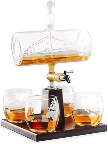 Whiskys üveget Whiskys Üveget Készlet, Kézzel készített, Kreatív, lakásdekoráció, 4 Szemüveg, Tölgyfa