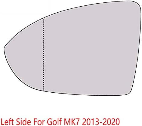 GSRECY Bal Oldalon a Golf MK7 2013-2020 Ajtó Szárny Tükör Fehér Üveg Fűtött