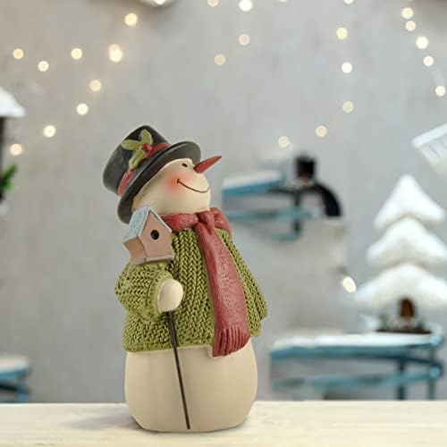 Hóember Dekorációk, Karácsonyi Figurák - Mosolygott Hóember Gyanta a Madarak Házában Figurák, Karácsonyi