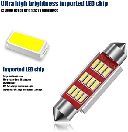 jeseny Csomag-4 LED Izzók, 41 mm-es, 4014 12SMD Lapkakészletek Tetőre Fény Rendszám Fény, Canbus Hiba