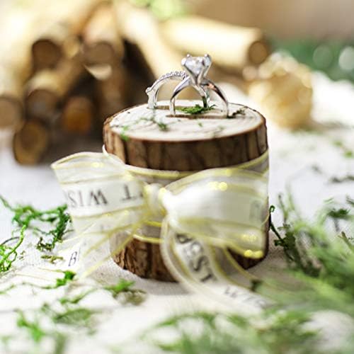 PRETYZOOM Gyűrű Ékszer Doboz Rusztikus Esküvői Gyűrű Doboz Szalaggal Bowknot Fából készült, Kézzel készített