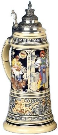 KIRÁLY német Sör Stein középkori mastercraftsmen óriás guildstein, replika-től 1895 2 liter kupa, sörös