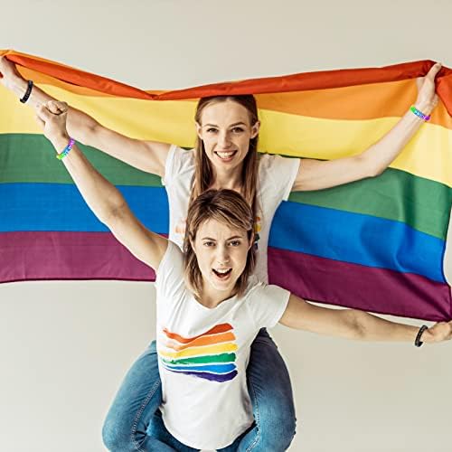 Sosation LMBT Büszkeség Karszalag LMBT Leszbikus Szivárvány Karkötő Büszkeség Karkötő Szilikon Meleg Csukló