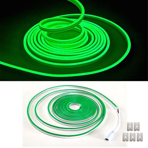 mvthenxi Zöld Neon LED Szalag Világítás，16.4 ft/5m 12V DC 600 SMD2835 Led Vízálló Kötél Fény Beltéri Kültéri