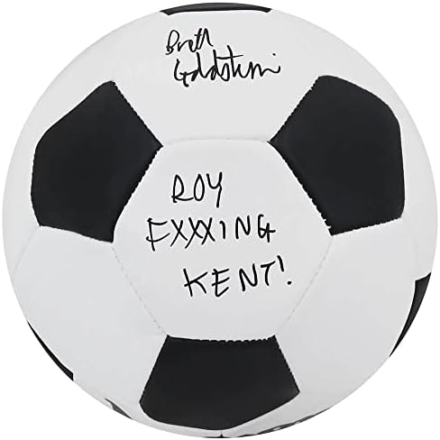 Brett Goldstein (Roy Kent) Aláírt Wilson Fekete & Fehér, 5-ös Méretű focilabda w/Roy FxxxING Kent - Dedikált