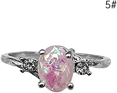 GILIGEGE Gyönyörű Női Ezüst Gyűrű Ovális Vágott Hamis Gyémánt Ékszerek Szülinapi Javaslat Ajándék Menyasszonyi