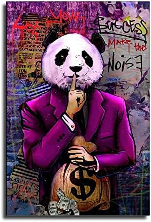Muyaomaoyi Monopolys Graffiti Pénzt Dollár Panda Poszter Díszítő Festés Vászon Wall Art Nappali Plakátok