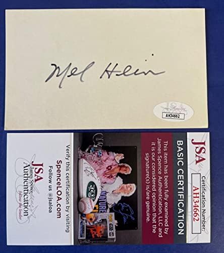 Mel Hein Aláírt 3x5 Index Kártya NY Giants Labdarúgó-HOF SZÖVETSÉG COA AH34662 - NFL-Vágott Aláírás