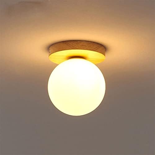 TPOFHS Egyszerű Japán E27 Mennyezeti Lámpa Évjárat Nosztalgia Fa Mennyezeti Lámpatestek, Üveg Lámpabúra