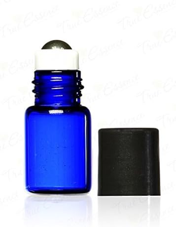 Igazi Lényegét 2 ml-es (5/8 Dram), Kobalt Kék Üveg Micro Mini Roll-on Üveg, Fém Görgős Golyó Újratölthető