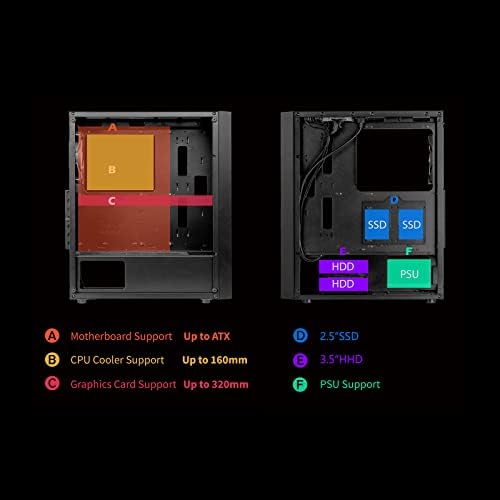 Raidmax X921 Háló Légáramlást, ami Edzett Üveg Játék PC Esetben a Rajongók, Előre Telepített 6 Statikus