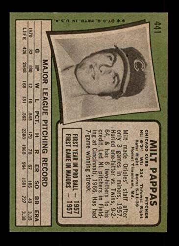 1971 Topps 441 Milt Pappas Chicago Cubs (Baseball Kártya) NM Cubs