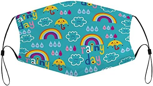 Személyre szabott Újrafelhasználható biztonsági Ruha Anyag Maszkok custommake Esős Nap Esernyő Szivárvány