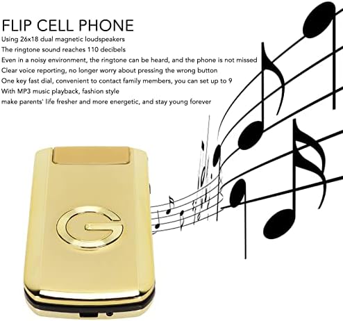 Zyyini G9000 Nyitott Flip Telefon, 2.4 inch, Nagy Gombok, Nagy Betűtípusok Flip Mobil Telefon Időseknek,