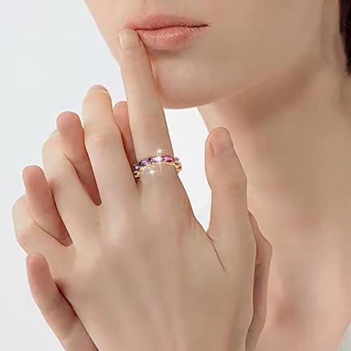 Méret 17 gyűrűsujj Gyűrű Multi Színes Cirkon Női Gyűrű Egyszerű Divat Ékszerek Legnépszerűbb Tartozékok