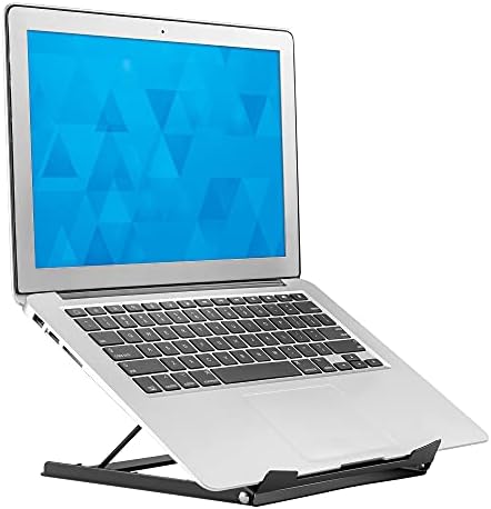 Laptop Állvány Asztal Állítható Magasság - Fekete Tömör Acél Laptop Kelő | 5 Állítható Heights | Megfelelő