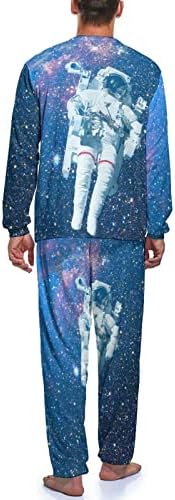Űrhajós Tér Férfi Pizsama Szett, Hosszú Ujjú Pulóver Hálóruházat Puha Loung Meghatározott Pizsama Haza