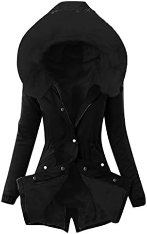 FOVIGUO Plus Size Kabátok Női Munka, Alkalmi Téli Plus Size Télikabát Női Hosszú Ujjú Vastag Csipke Kapucnis