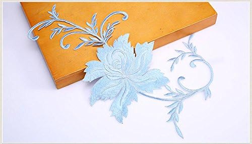 Kék Virágos Javítás Vas a Emboridery Virág Csipke Rátét Motívum Díszítés a Ruházati Harisnyakötő Kézműves