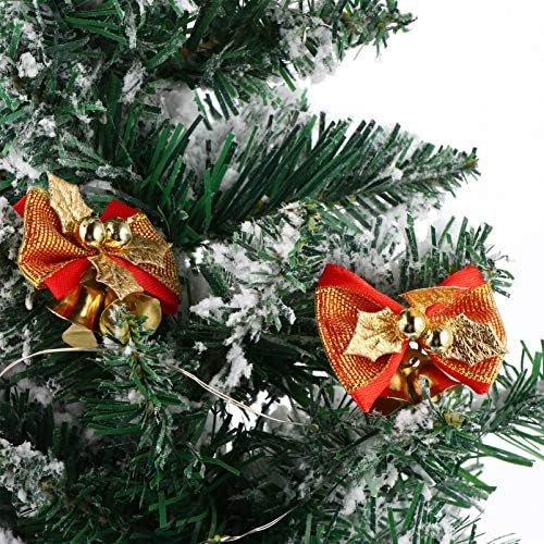 NUOBESTY 6db Karácsonyi Íjak Dekoráció a Jingle Bells karácsonyfa Koszorú Íjak Díszek, Ünnepi Kalap Haj