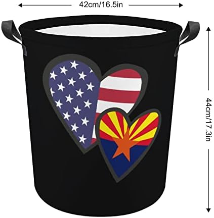 Összefonódó Szívek Amerikai Arizona Állami Zászló Összecsukható Kosárban Tároló Szennyesben Nagy Játék