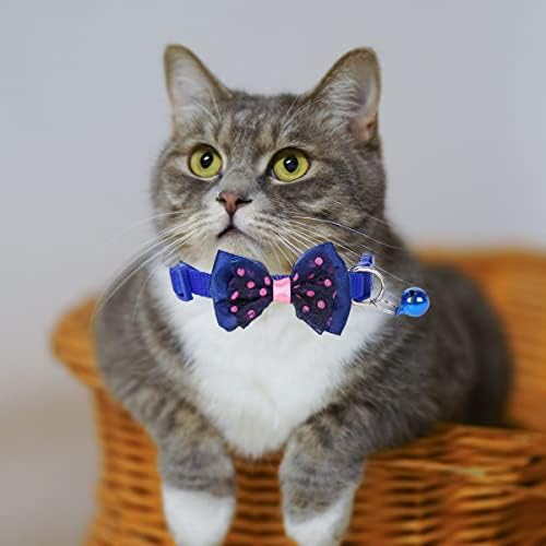Petunny Aranyos Macska Nyakörv,8db Aranyos Csokornyakkendő Macska Nyakörv Bell Állítható Aranyos Biztonsági