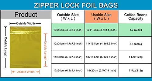 Zipper Lock Arany Alumínium Fólia Zsák a Zip Resealable Légmentesen Zár Mylar Táskák, Hosszú Távú Élelmiszer