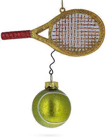 Teniszütő-Golyós Üveg Karácsonyi Dísz