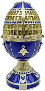 Keren Kopal Kék Fabergé Tojás Csecsebecsét Doboz, Kézzel Díszített Osztrák Kristályok