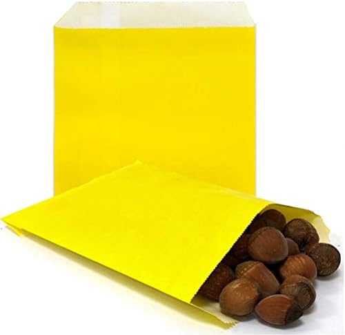 AZOWA 200 CT Kis Papír Kezelésére Sacks Sárga 5 x 7 Hüvelyk Candy Svédasztalos Táskák Fél