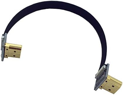 Kework FPV HDMI Kábel, 20cm FPV HDMI Vékony, Lapos Kábel, 90 Fokos Lefelé Szabványos HDMI Férfi Felület