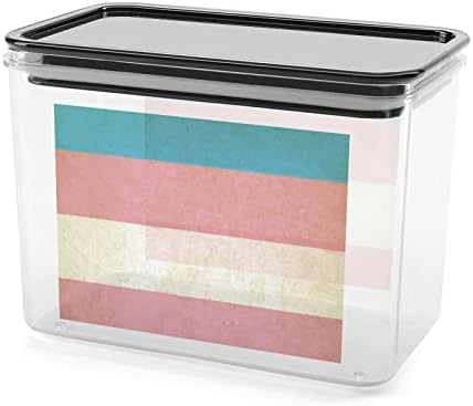 Évjárat Transznemű Zászló Tároló Doboz Műanyag Étel Szervező Tartály Tartály Fedéllel a Konyhában