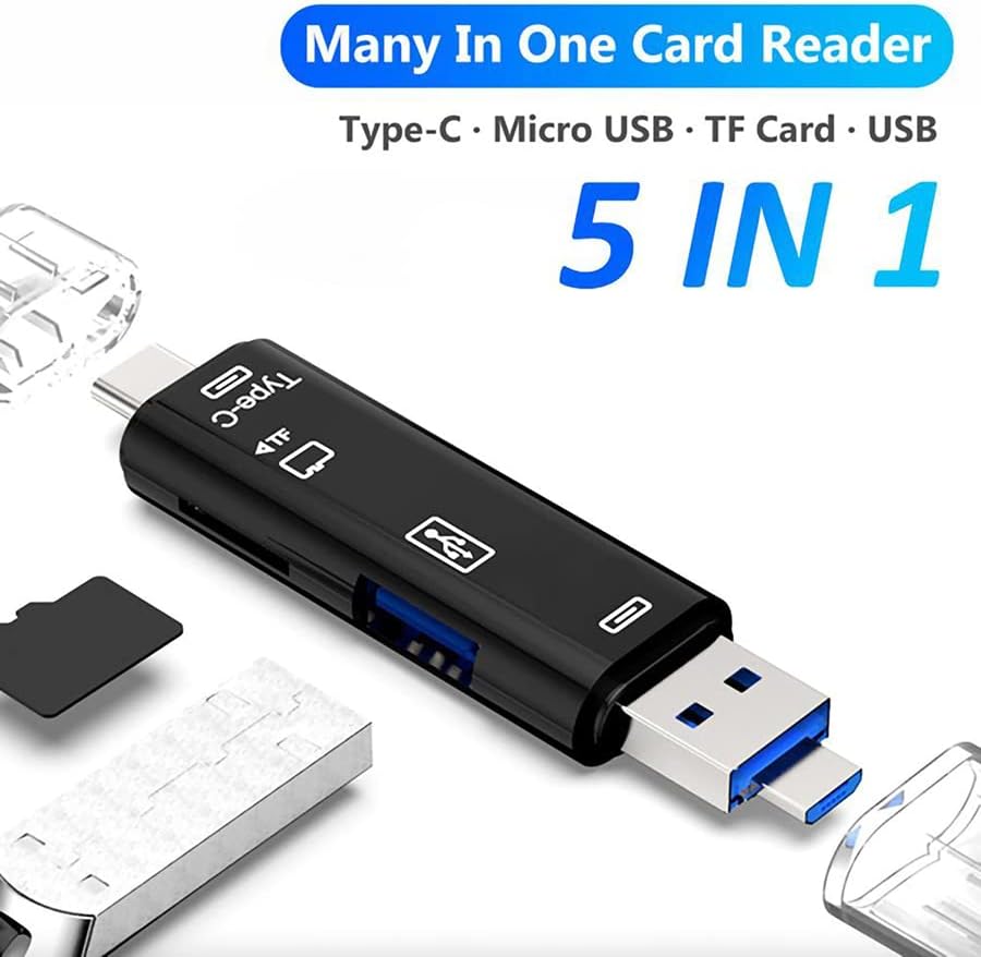 5 az 1-ben Többfunkciós Kártya Olvasó Kompatibilis a Samsung Galaxy S20+ USB Típus-C/MicroUSB/Tf/USB 2.0/